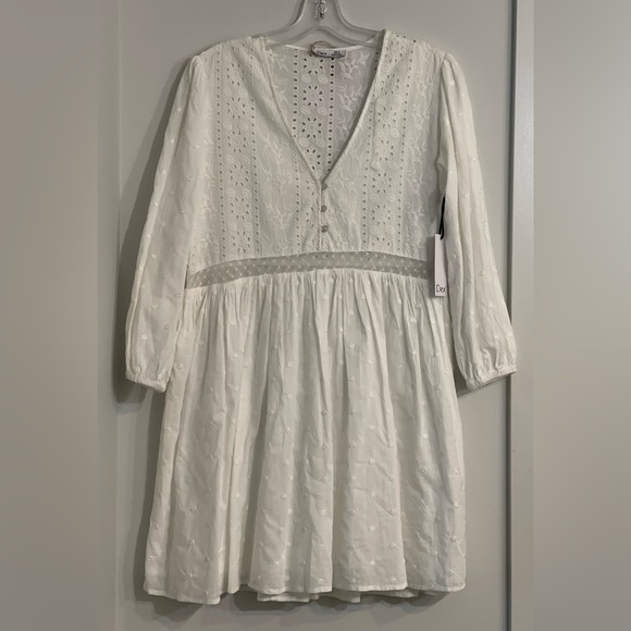 DEX Cotton and Lace A Line Dress White Size Medium - Picture 4 of 7